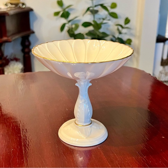 Lenox Sunflower Compote Candy Dish Charleston Collection 1980s Porcelain - Picture 2 of 12